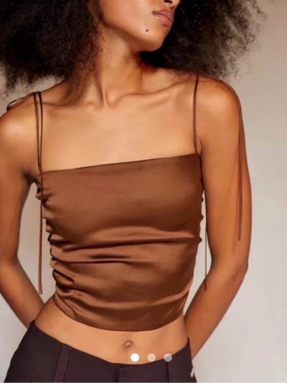 Urban Outfitters Brown Satin Tie-Strap Women’s Cami Top